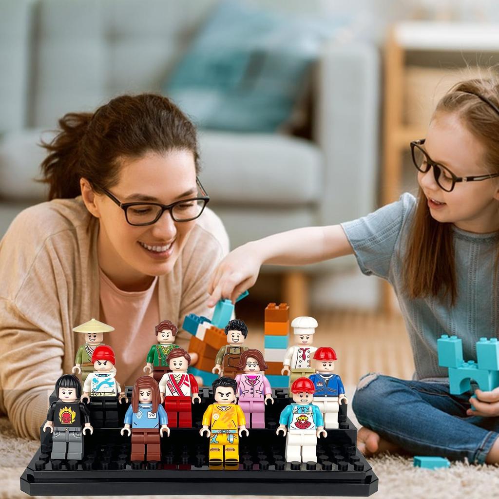 Acrylic Minifigures Display Case Stackable and Dustproof Building Block Display Box for Lego Action Figure Toys Storage