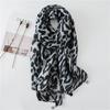 Spring and Summer Cotton Linen Feeling Leopard Printed Scarf With Tassel Headscarf Dubai Turkey Palestinian Hijab Scarves