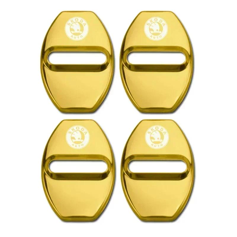 2025 New Car Styling Door Lock Decoration Protection Cover Emblem Case for Skoda Fabia Octavia Kodiaq Superb Karoq Fabia Auto Ac