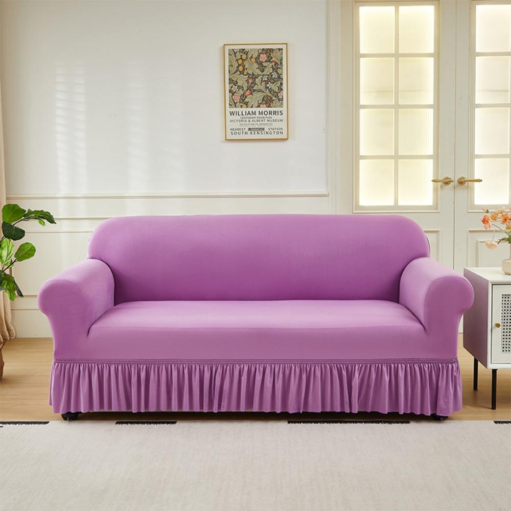 Full Cover Sofa Slipcover Stretchable Couch Cover with Skirt Home Decor Living Room Furniture Protector