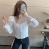 Women's Patchwork Chiffon Long Sleeve Top - 2025 Autumn Versatile Knit Base Layer