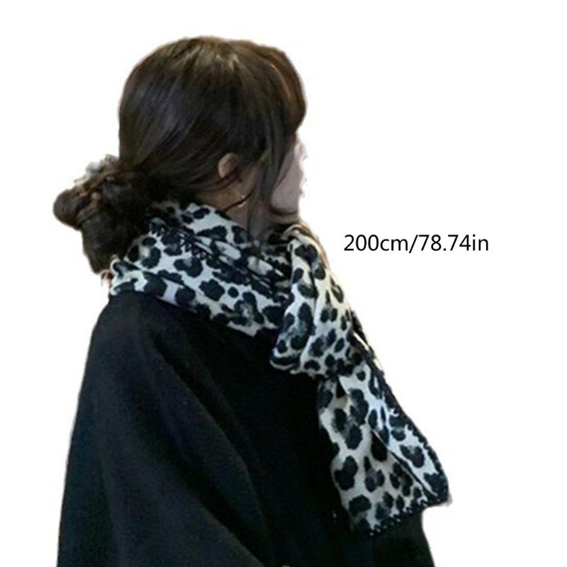 Elegant Leopard Print Long Neckerchief Casual Wear Scarf Hiphop Scarves for Casual Wear