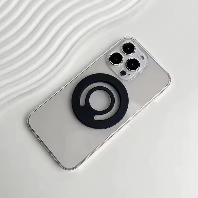 

Магнитный держатель для iPhone, Силиконовый держатель-наклейка для телефона с сильным магнитным универсальным задним креплением, Ручка чёрный