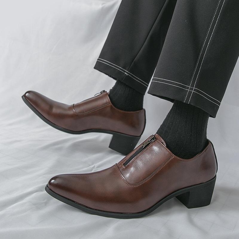 Luxury Trend Designer New Pointed Toe Black Brown Casual Shoes For Men Slip On Loafter Formal Wedding Dress Homecoming