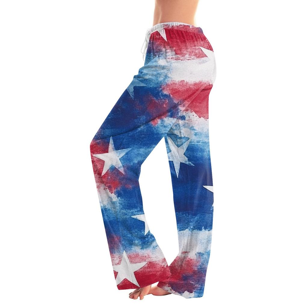 Damenmode Locker Lässig Unabhängigkeitstag Print Schlaghose