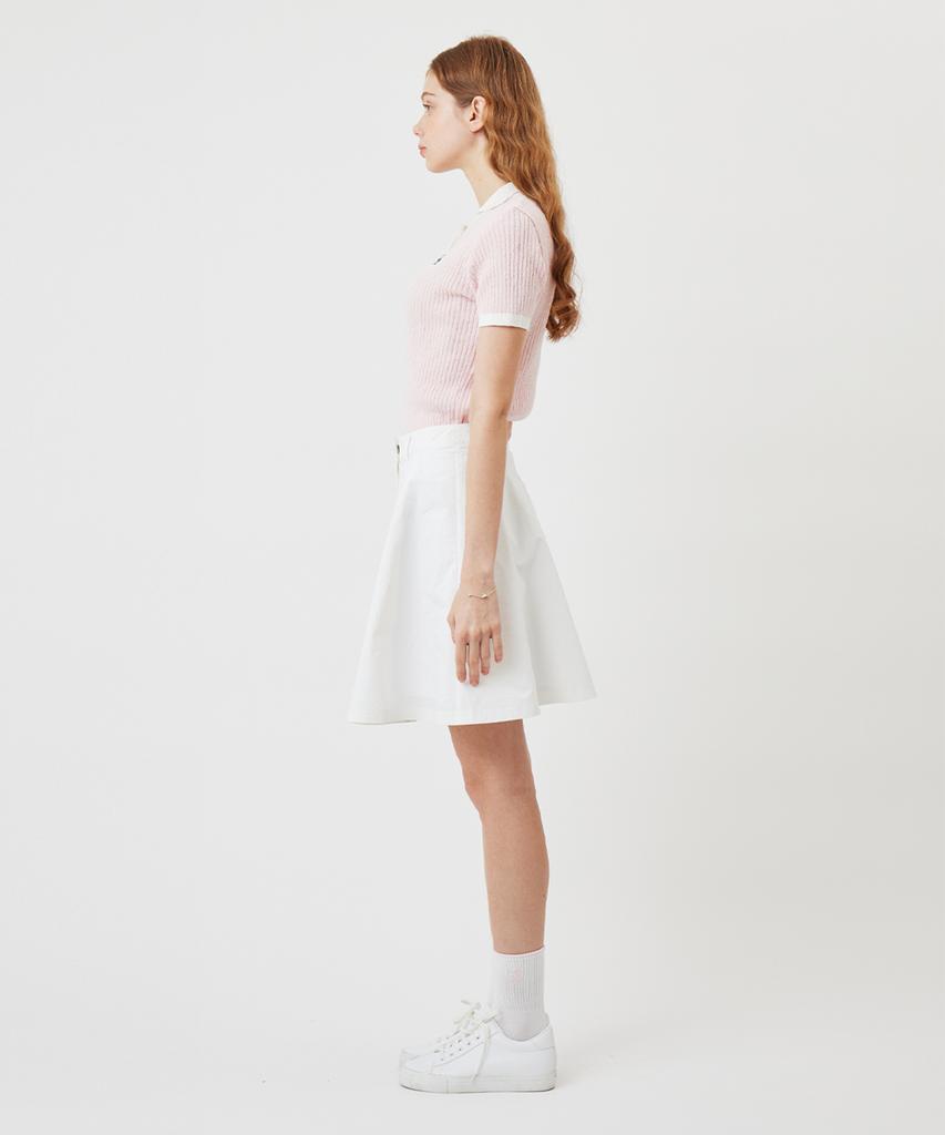 A Ben A-Line Midi Skirt White