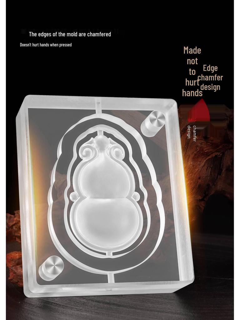 Double-Sided Acrylic Gourd Incense Mold for DIY Herbal Medicine Tablets