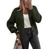 Women's Knitted Cardigan Short Knit Round Neck Open Front Sweater Button Down Elegant Casual Cardigan For Women