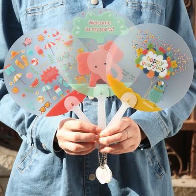 10pcs/pack Cartoon Summer Promotional Fan for Wedding Party Festival Favor Plastic Advertising Hand Fans Cooling Supplies