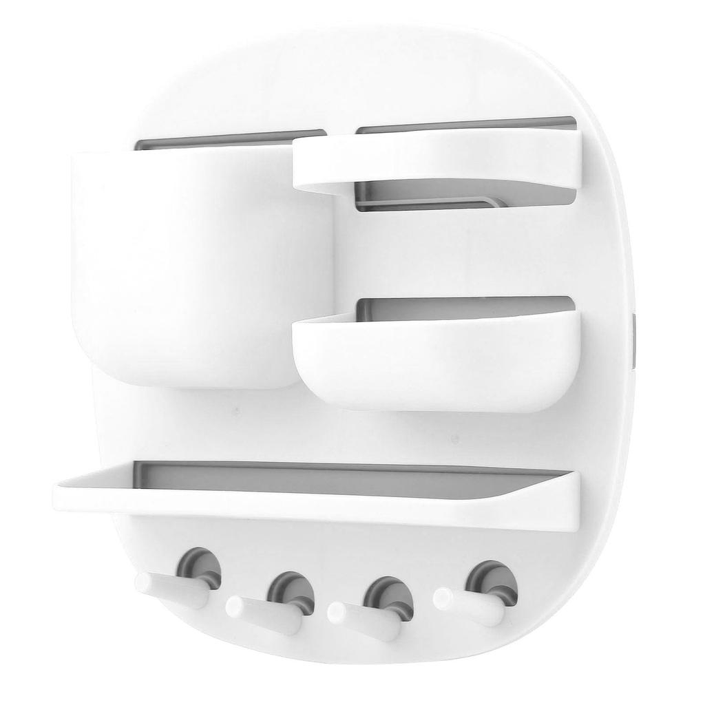 Pudełko do przechowywania do montażu na ścianie Powiększona pojemność Kształt dysku PP PS Stabilne Mocne Montaż bez gwoździ Samoprzylepny