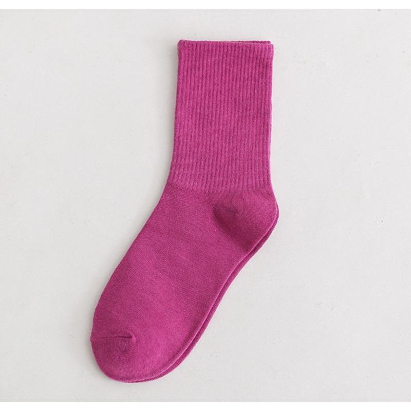 CHAOZHU Ins Fashion 40+ Colors Combed Cotton Skateboard Women Men Socks Unisex Stretch Soft 4 Seasons Fit Basic Daily Sock