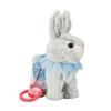 Electric Plush Rabbit Toy with Leash Singing Walking Bunny Plushie Toddlers Boys Girls Interactive Simulation Stuffed Animal Toy