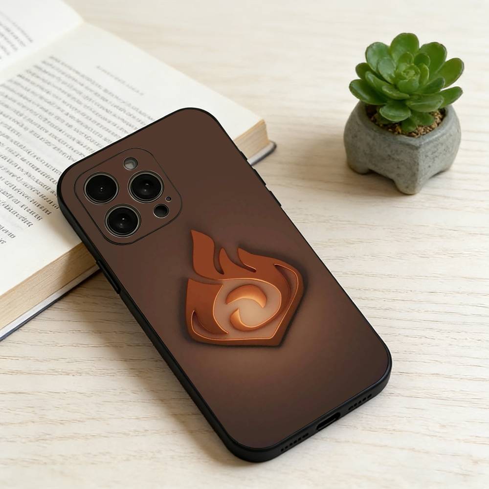 

Genshin Impact Elements Phone Case For iPhone 17,16,15,14,13,12,11 Plus,Pro Max,XS,Soft Silicone Black Cover iPhone17PRO