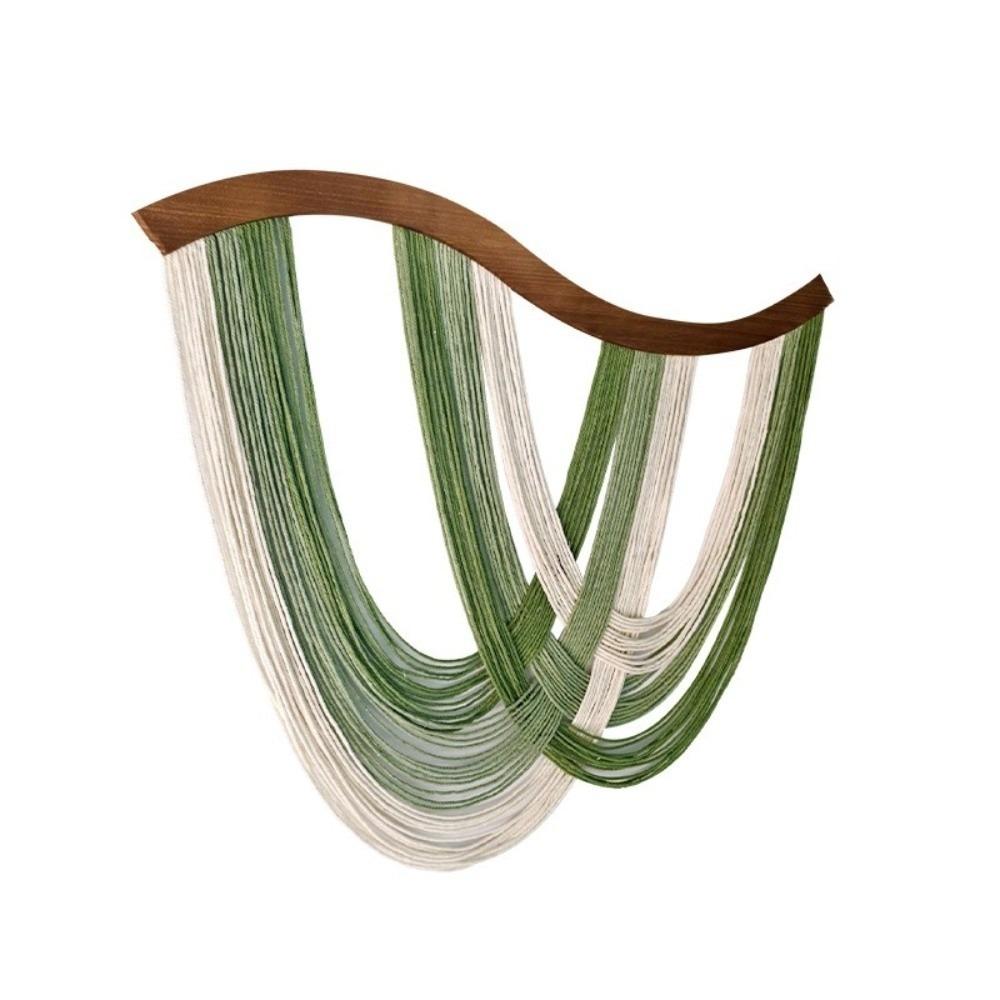 Boho Large Wall Hanging Green Beige Tassels Handwoven Tapestry Tassel Wall Hanging For Home Room