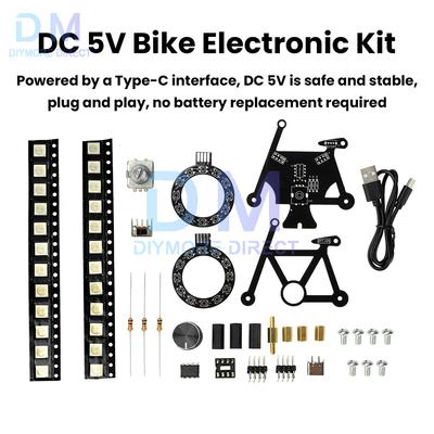 DC 5V RGB LED Electronic DIY Welding Kit With Adjustable Color Speed Knob Control Plug and Play Type-C Interface