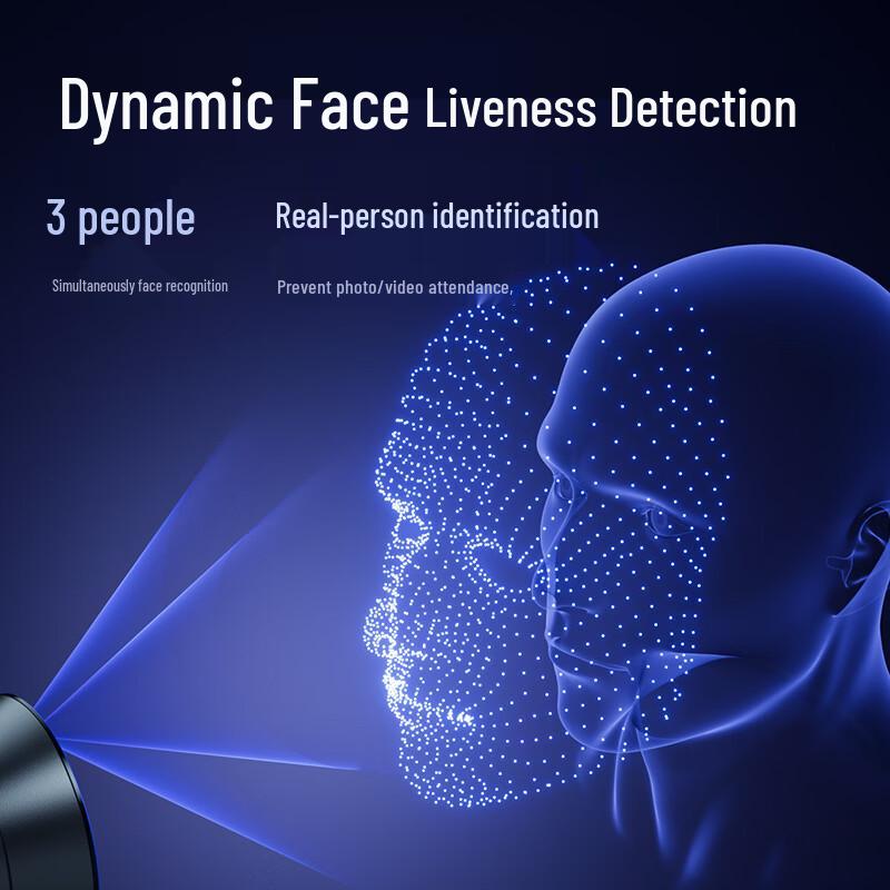 Deli Dynamic Facial Recognition Cloud Time Clock CN Plug (adapter Included)