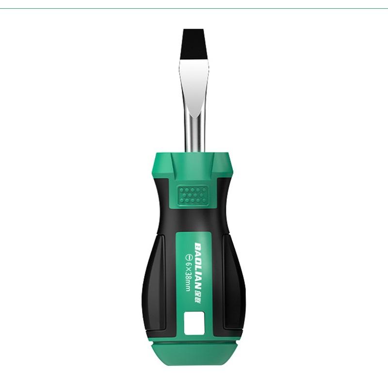 Mini Short Handle Screwdriver Magnetic Cross Slotted Screwdriver Industrial Grade Manual Repair Hand Tool for Household Maintenance