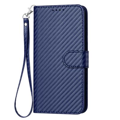 For Honor Magic8 Lite 5G/X9d 5G/X70 5G Wallet Case with Strap Carbon Fiber Texture Leather Mobile Cover