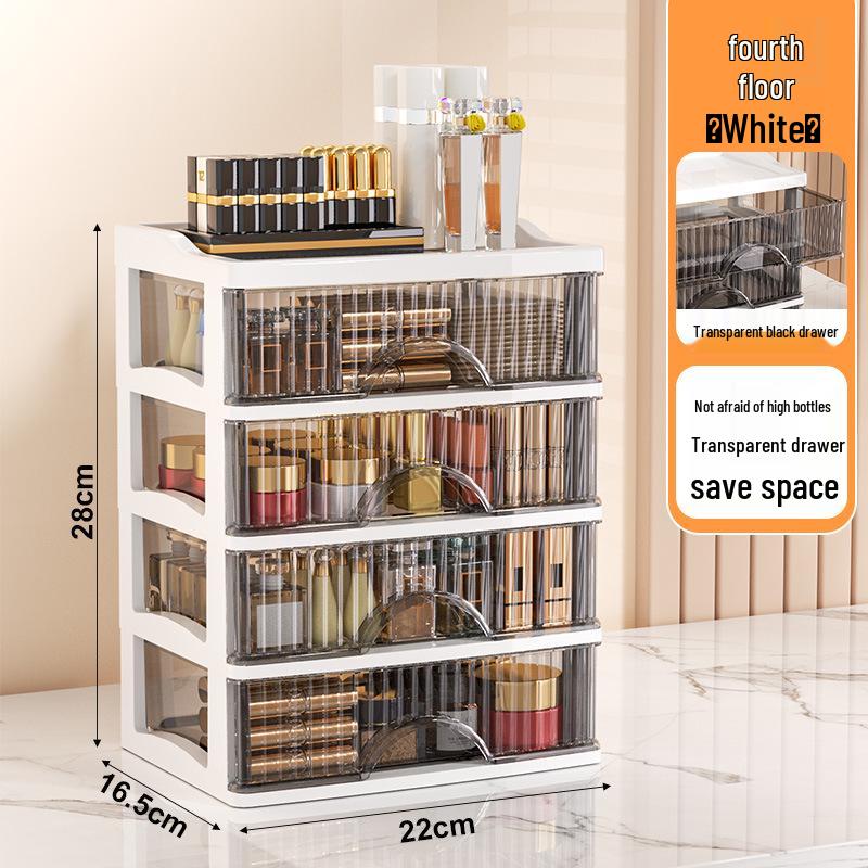 Eleganter Mehrschichtiger Desktop-Kosmetik-Organizer mit Transparenten Schubladen