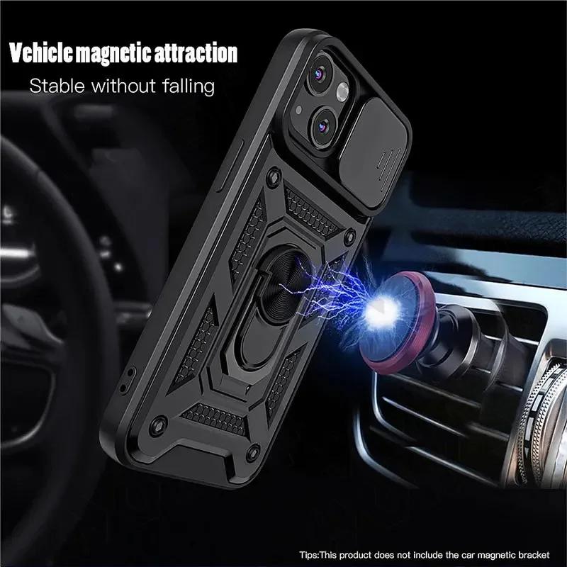 Armor Shockproof Magnetic Ring Stand Holder Case For iPhone15 13 12 11 14 Pro Max X XR XS Max 12 13Mini 14Plus Back Cover Funda