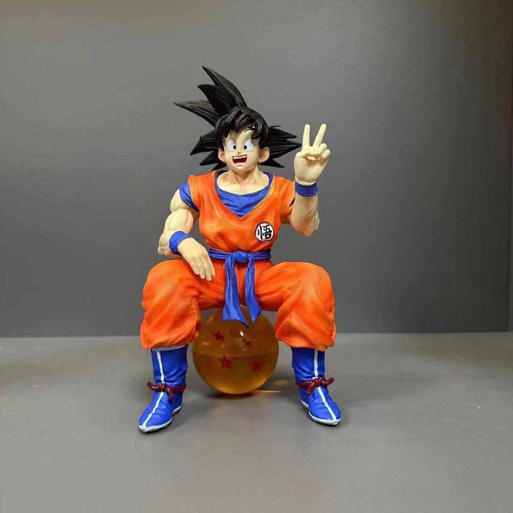 19-22CM Dragon Ball Anime Sitting Position Cute Figure Goku Vegeta Gohan Action Figurine PVC Model Toys Birthday Ornamen Gifts