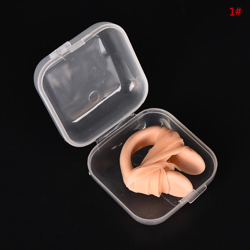 

1Pc Soft Plastic Pad Steel Frame Swimming Nose Clip W Round Storage Case, A