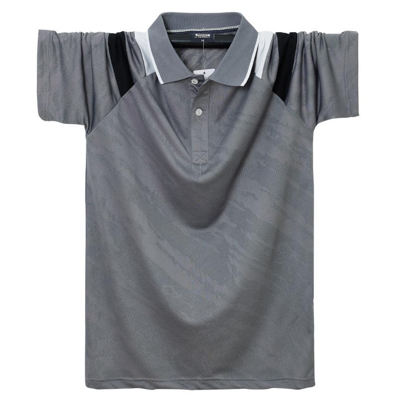 Ice Feeling Breathable Mesh Sports Short-sleeved T-shirt Men's Thin Ice Silk Quick Dry Clothes Plus Size