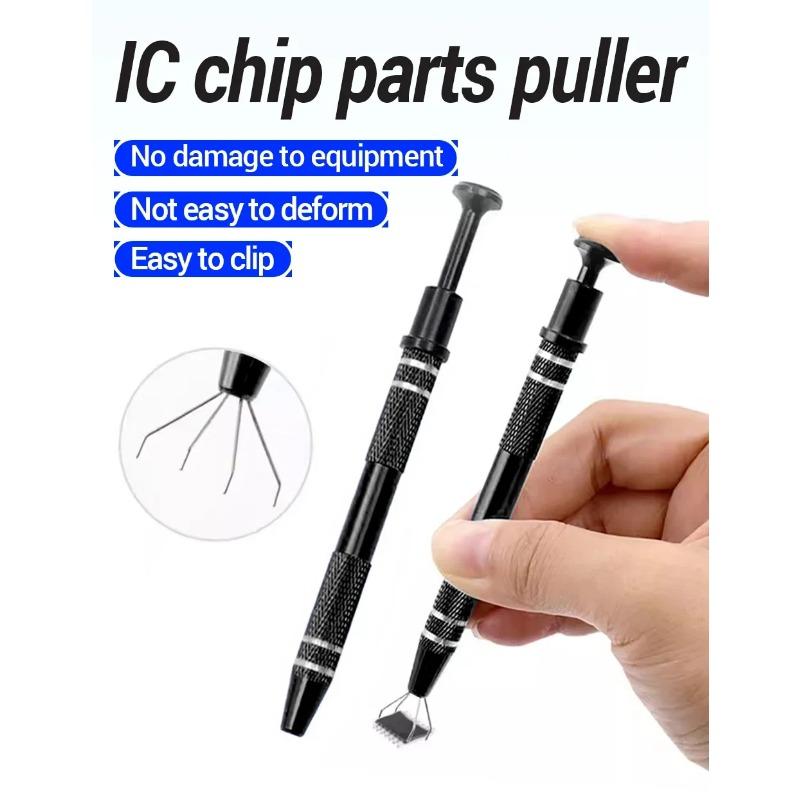 Pinza per Componenti Elettronici Quattro Griffe Estrattore Chip IC Raccoglitore Viti Pinzette Strumento di Raccolta Pinza in Metallo Strumento Manuale per Riparazioni