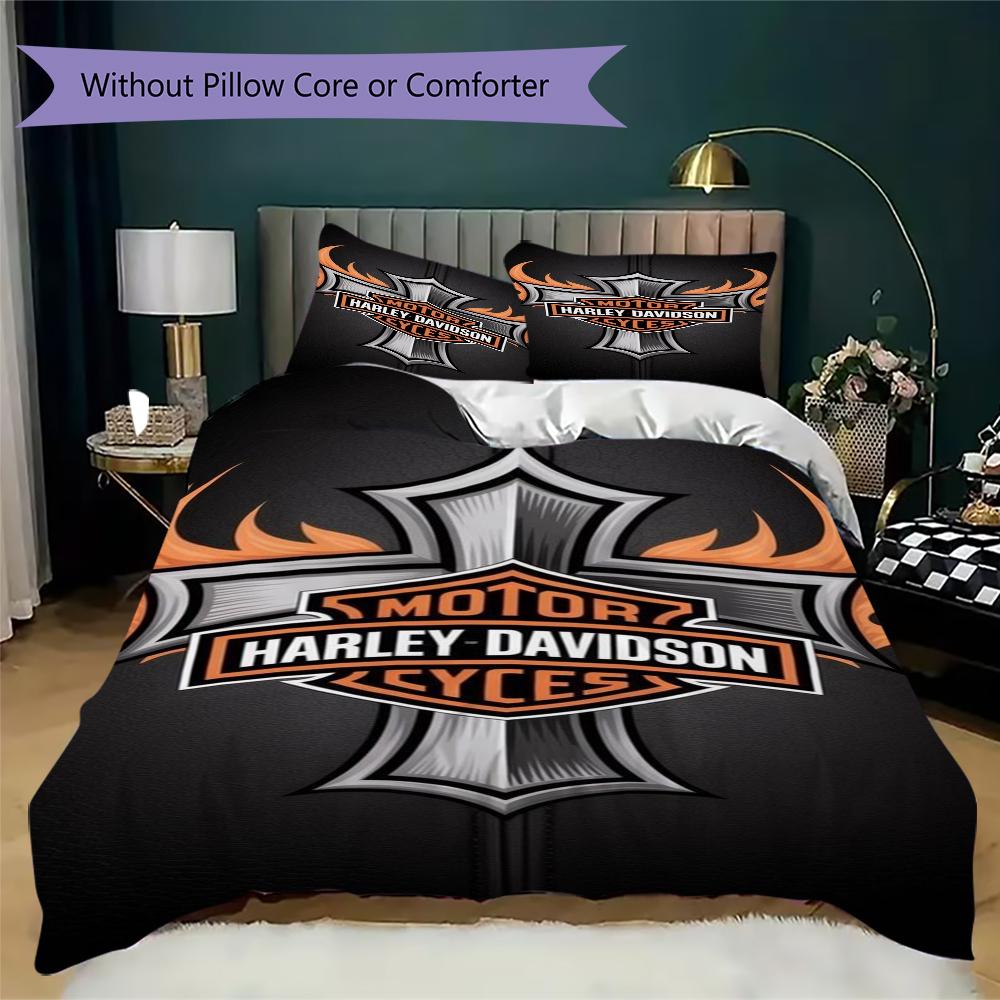 Harley Davidson Skull Gun Bedding 1 Duvet Cover 2 Pillowcase Without Core Without Core Christmas Birthday Gift Soft And Comfortable