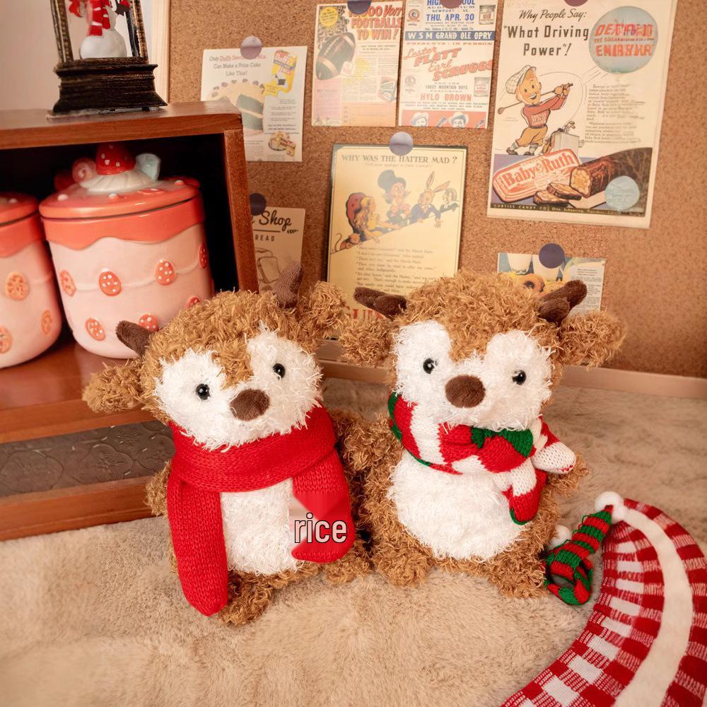 2024 Christmas Reindeer Scarf & Holiday Figurine Gift