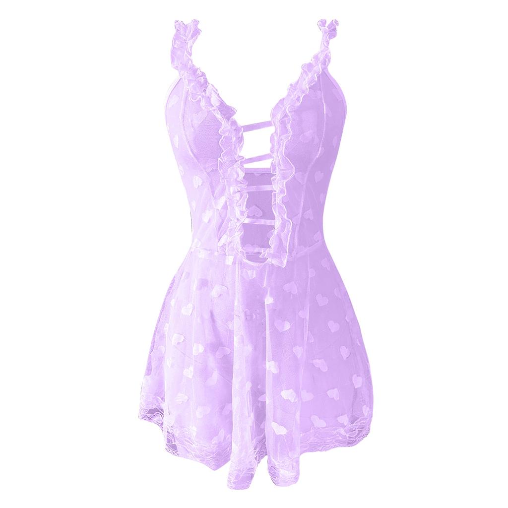 Women's Fashion Sexy Lace Printing Sling Underwear Nightdress