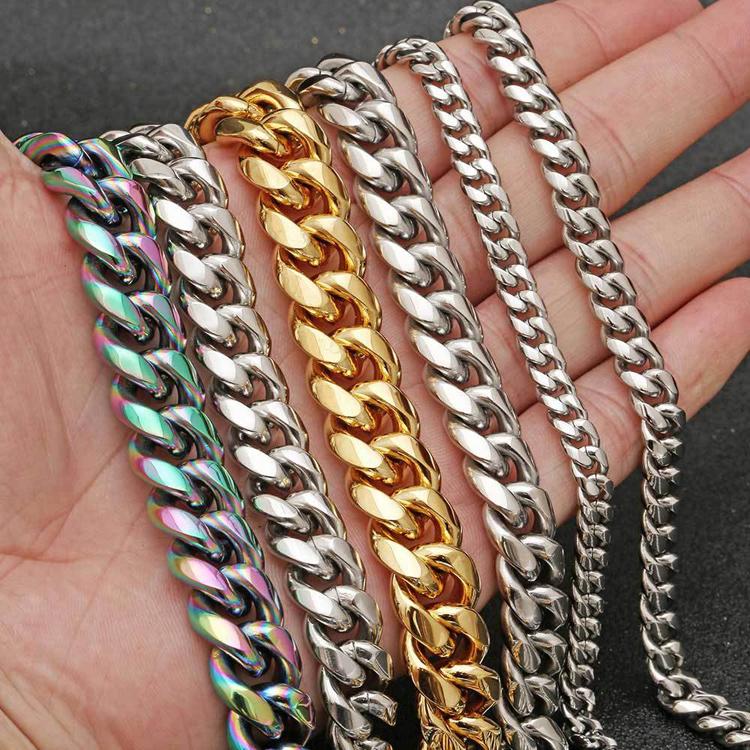 Heavy Men Gold Chains Necklace Cuban Link