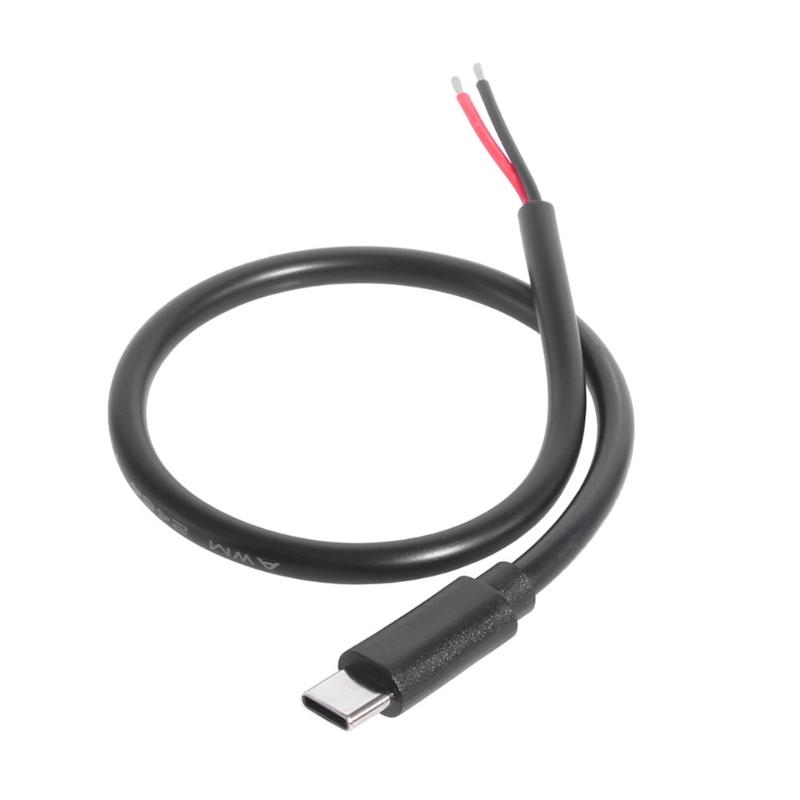 Universal Compatibility Type C Charging Cord Line Heavy Duty 2pin Adapter Wire 35W Power Supported 2Pin Open End