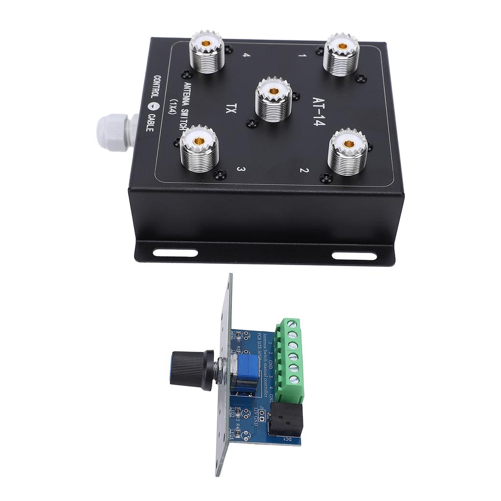 Coaxial Remote Antenna Switch Kit 4 Channel 1 Output HF Coax Antenna Switch 500W PEP 1.8 60MHz SO 239 Connector for Ham