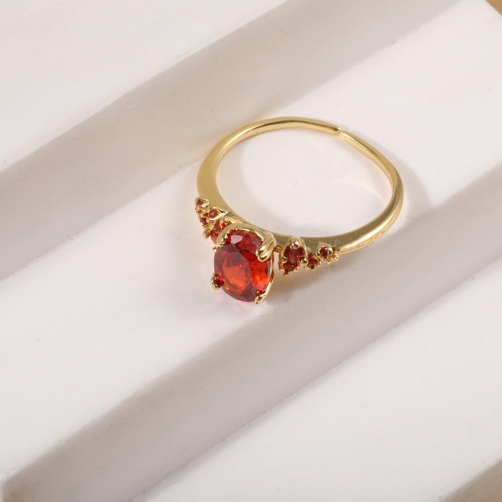 Κομψό Δαχτυλίδι Ζιργκόν Επιχρυσωμένο για Γυναίκες - Μοντέρνο, Εξαιρετικό και Απλό Σχέδιο