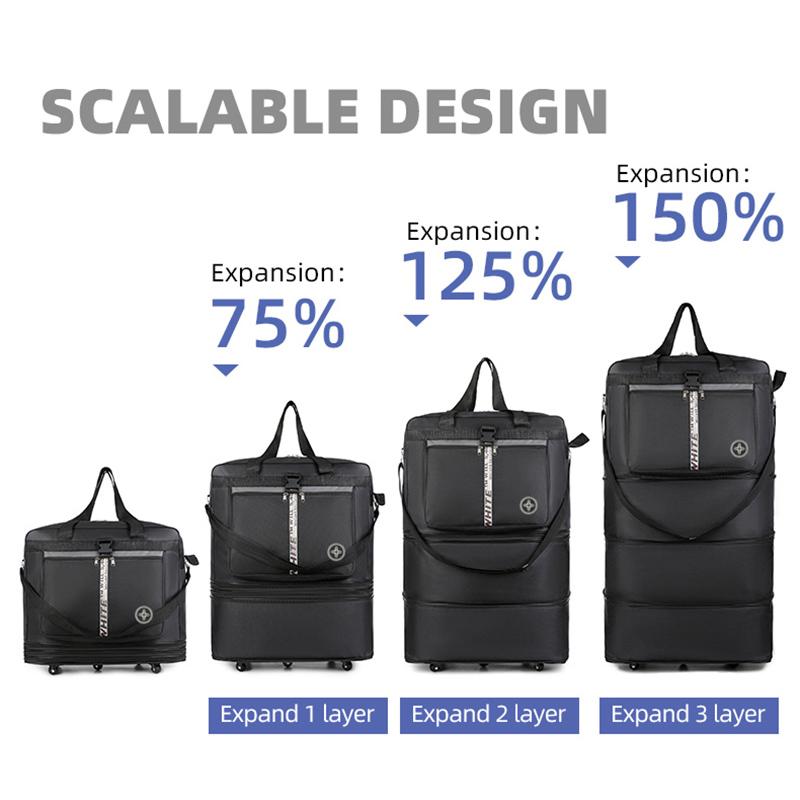 New Fashion Airline-Checked Luggage Large Capacity Folding Travel Bag Universal Wheel Oxford Cloth Luggage Bag
