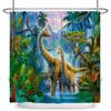 Cute Dinosaur Funny Animal Shower Curtains Bathroom Bathtub Decoration Waterproof Polyester Bath Curtain Home Decor with Hooks