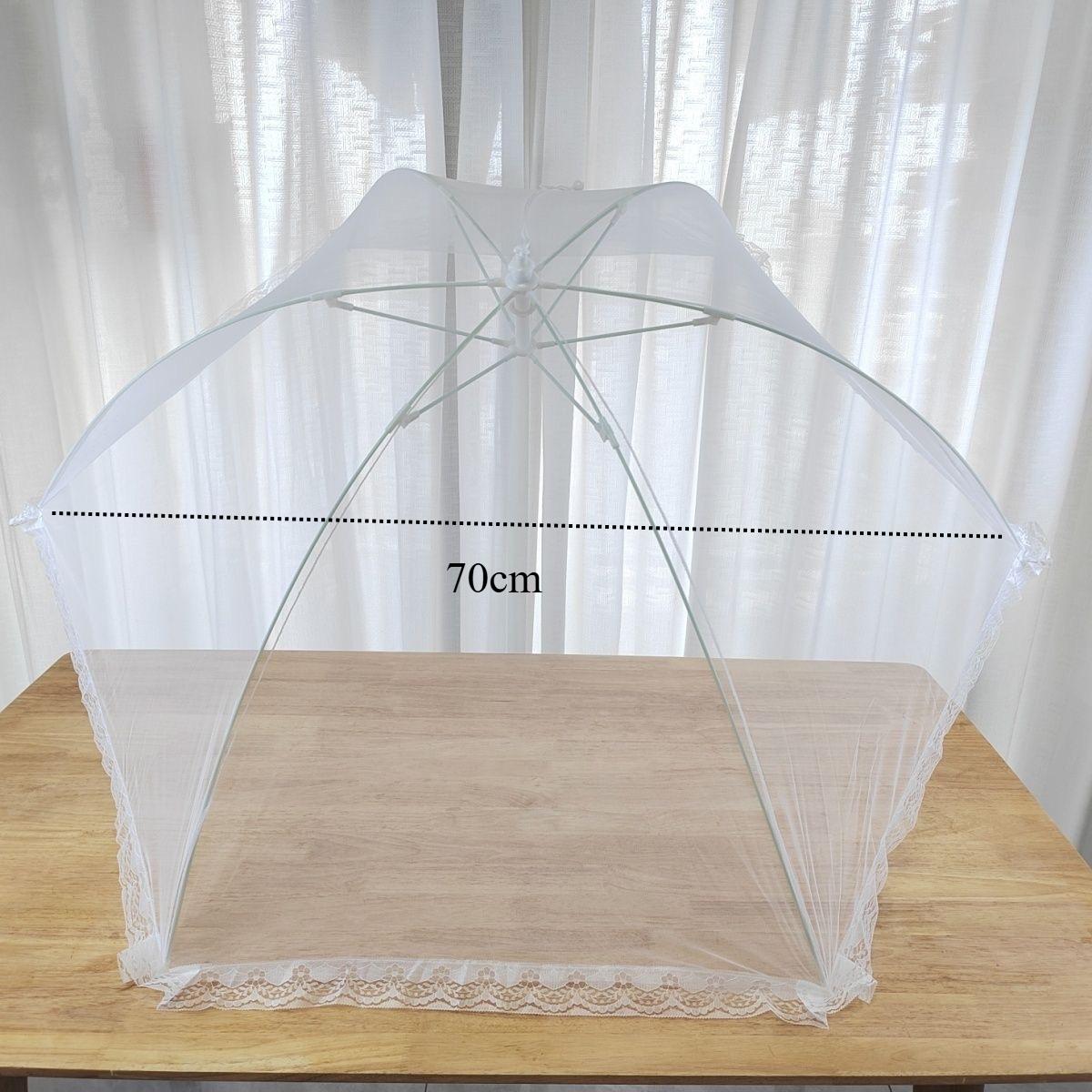 

Моющийся сетчатый чехол для еды, складной бытовой зонтик для еды, пикника, барбекю, вечеринки, москитная сетка от мух, палатка, кухонные гаджеты 70cm-1pcs белый