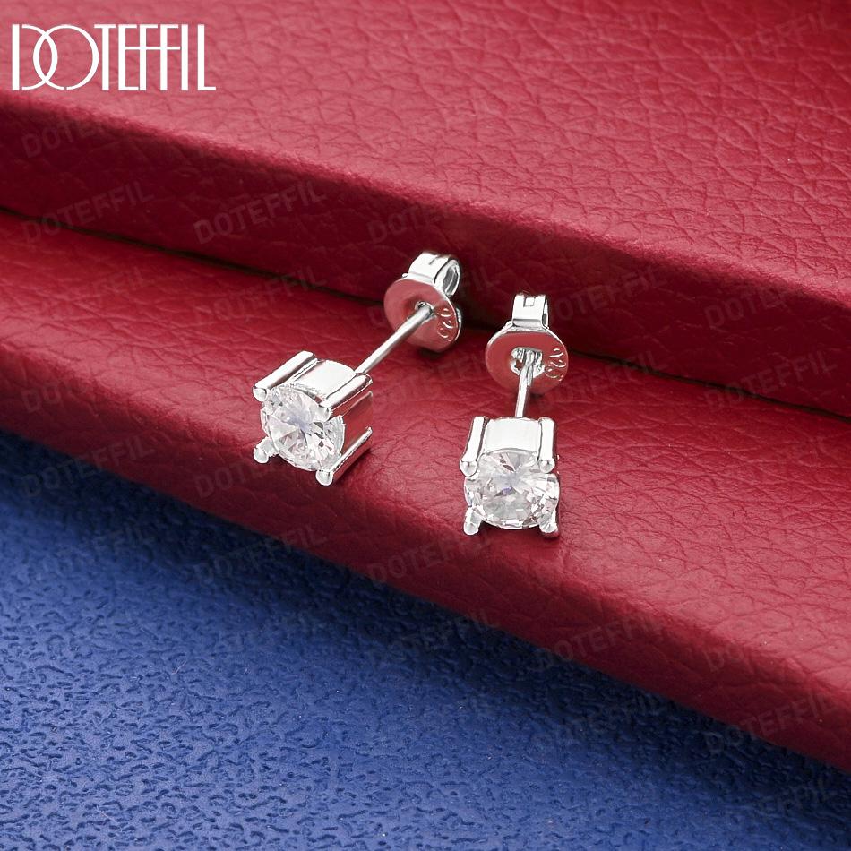 925 Sterling Silver AAA Zirconia Earrings - Banquet Pendant Jewelry