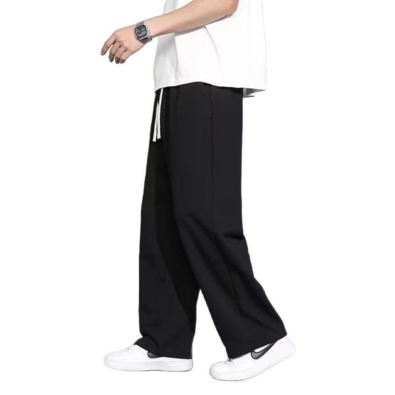Pánské tepláky nadměrné velikosti, trendy, rovný střih - volné, lehké letní látka pro všestranné ležérní a sportovní nošení