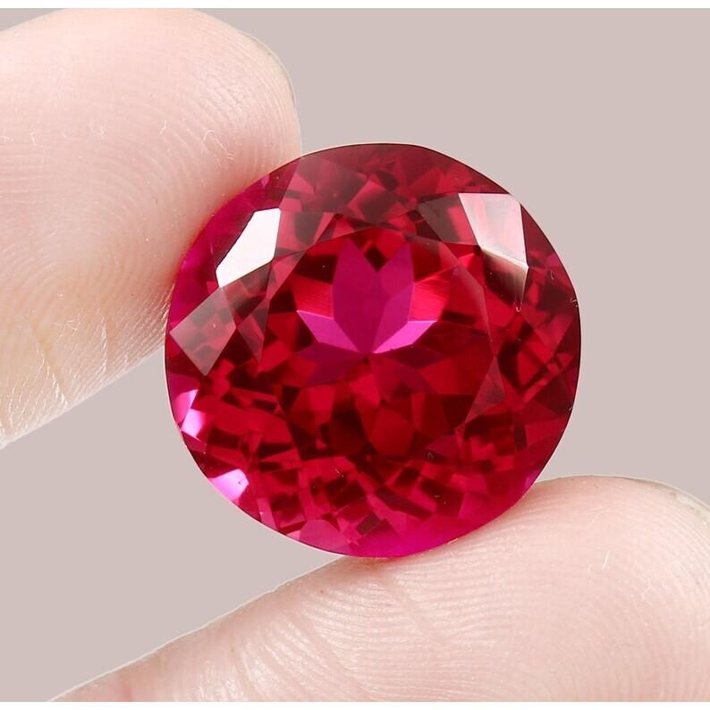 AAA 10 MM Flawless Blood Red Ruby Round Cut Loose Gemstone Mozambique