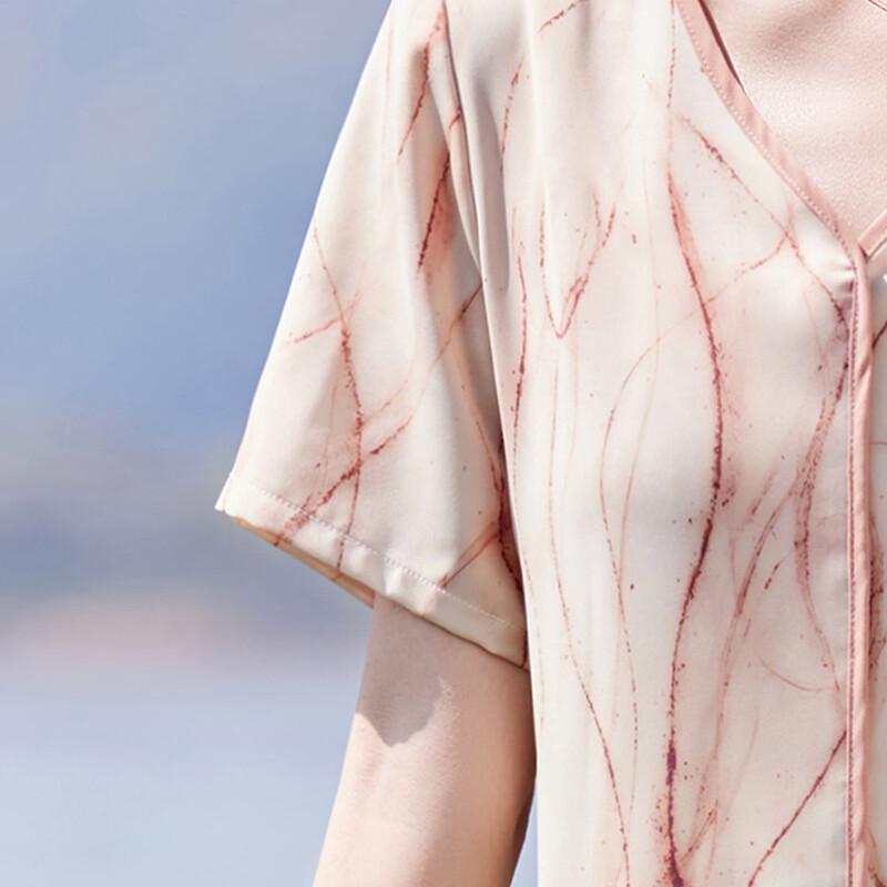 Women's Summer Chiffon V-Neck A-Line Midi Dress