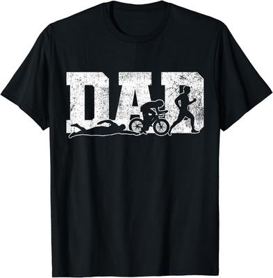 Triathlon Papa Schwimmen Radfahren Laufen Vatertagsgeschenk Unisex T-Shirt