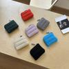 New Solid Color Quilted Coin Purse Ultralight Square Padded Wallet Nylon Portable Mini Card Holder