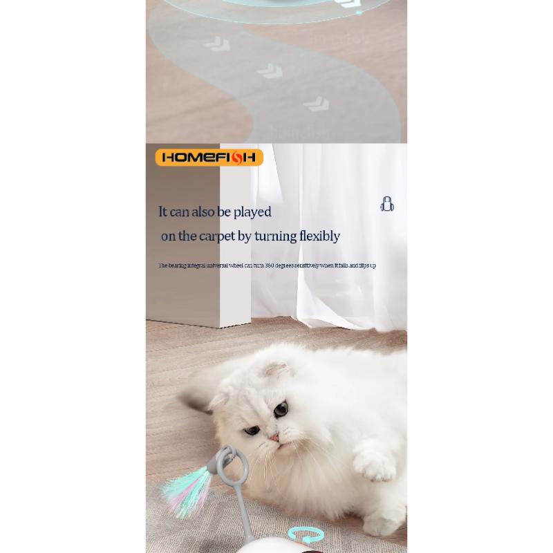Smart Cat Car 2 Modes Automatic Moving Remote Controlled Car for Cats Dogs Interactive Playing Kitten Training Pet Supplies