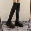 Autumn and winter new thin boots thick-soled elastic over the knee small thin thick-soled muffin tall boots