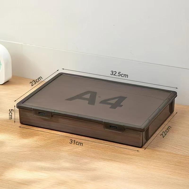 1Pc Transparent Storage Container Plastic Dustproof Box Stationery Jewelry Portable Large Capacity A4 A5 File Organizer Supplies