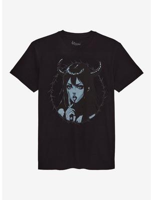 Magnolia Park Vampir-Mädchen Grafik-T-Shirt – Premium Schwarzes Baumwoll-Streetwear