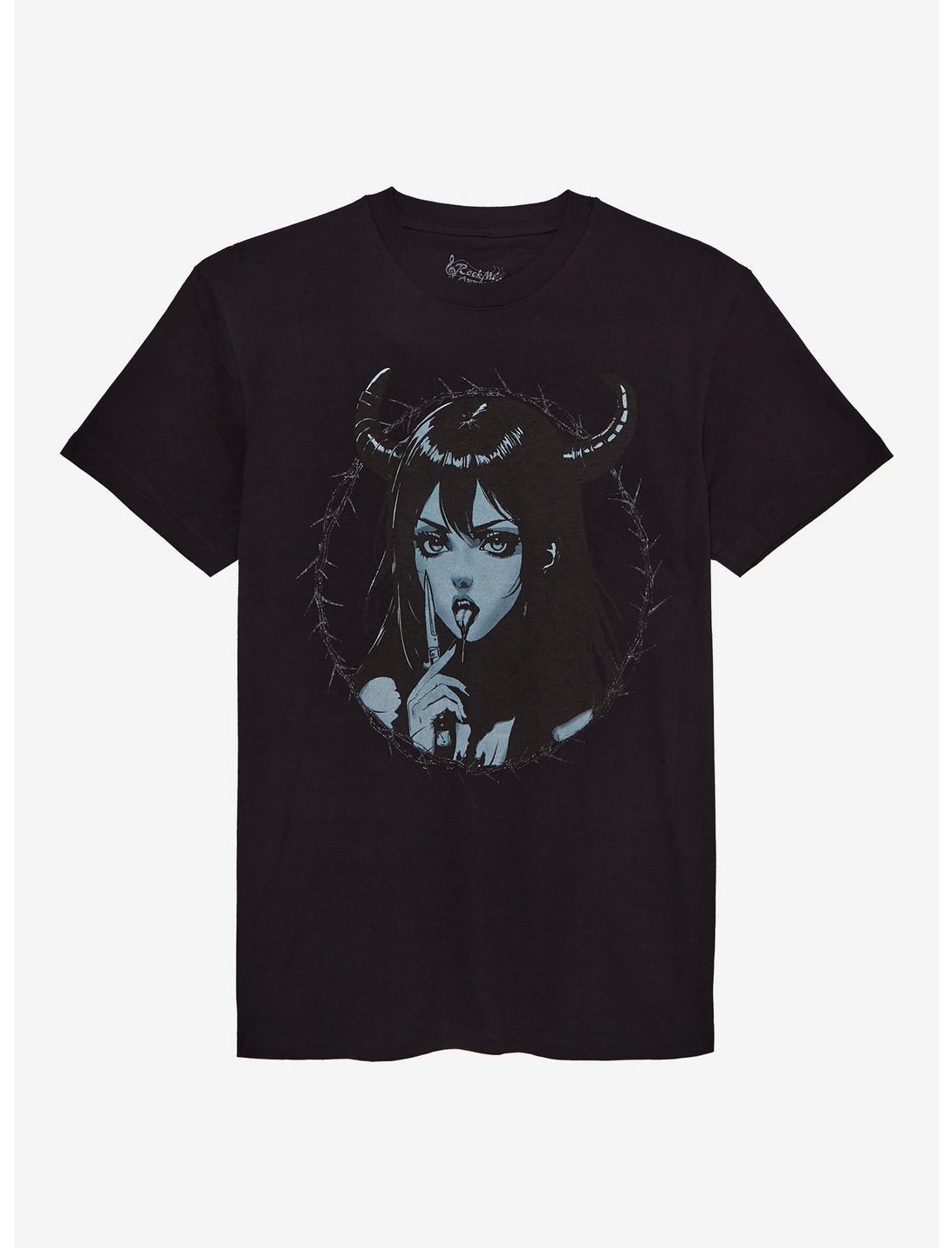 Magnolia Park Vampire Girl Graphic Tee – Premium Black Cotton Streetwear S