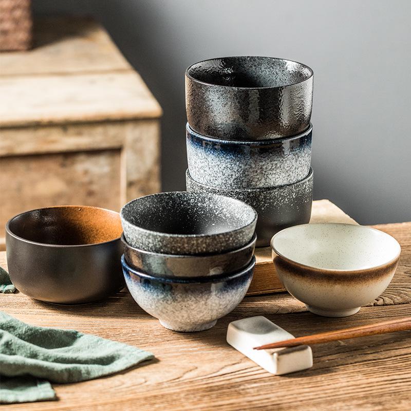 Bol Japonez din Ceramică pentru Orez și Mic Dejun - Simplu, Mic, Design Creativ pentru Utilizare Acasă și în Restaurant